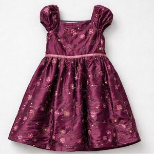 George plum floral embroidered metallic formal dress size 5